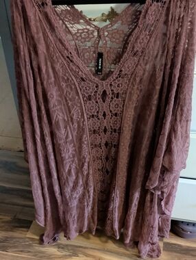 torrid Mauve Crochet Lace Kimono